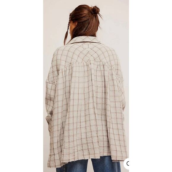 Free People We The Free Carditi Plaid Tunic Shirt Top XS - Picture 2 of 12